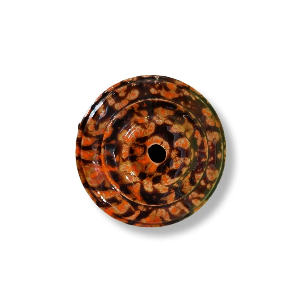 Tall Vintage 60s 70s Lamp Base Glazed Brown Orange